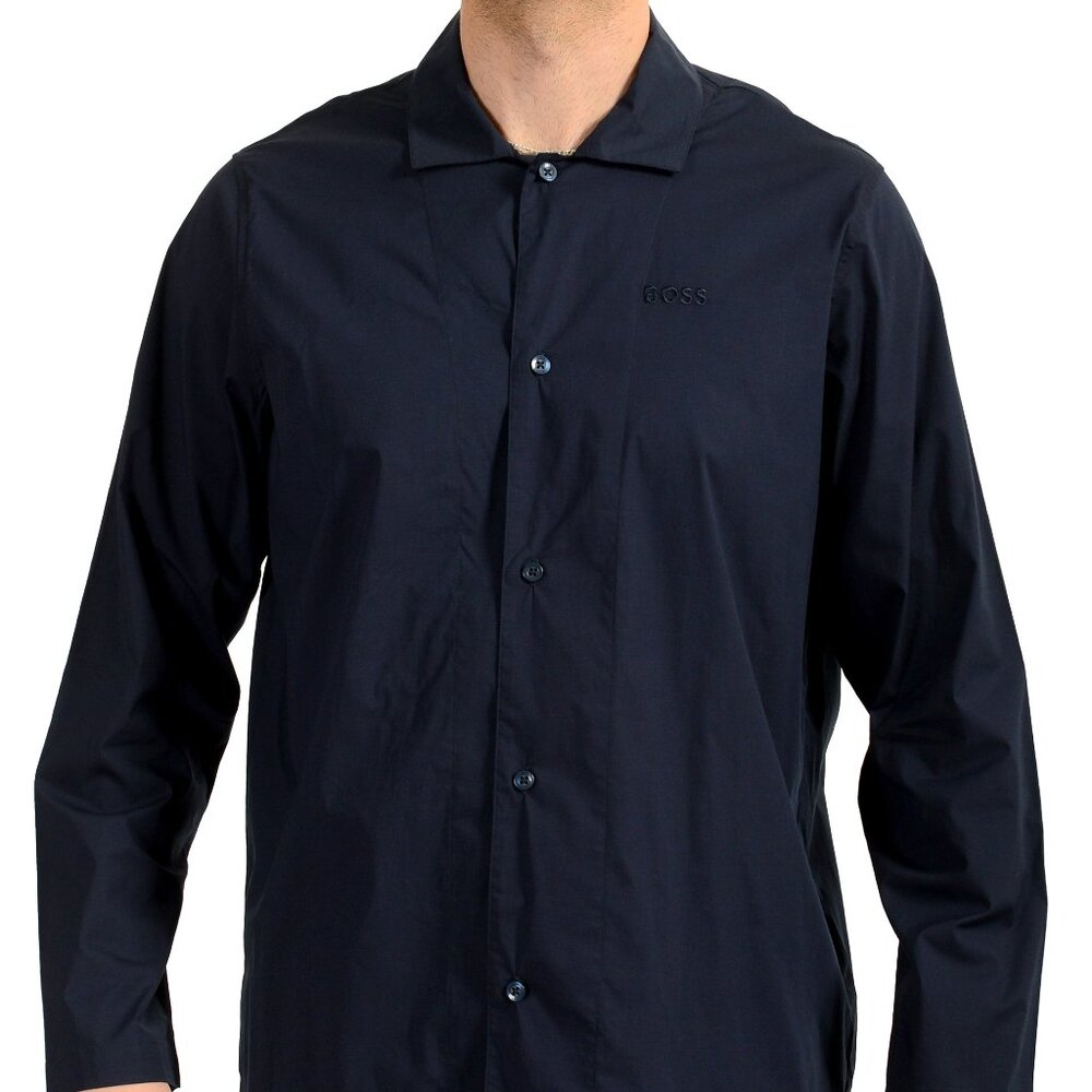 Hugo Boss Men's "Chris Pyjama" Blue Long Sleeve Cotton Pajama Shirt US M IT 50
